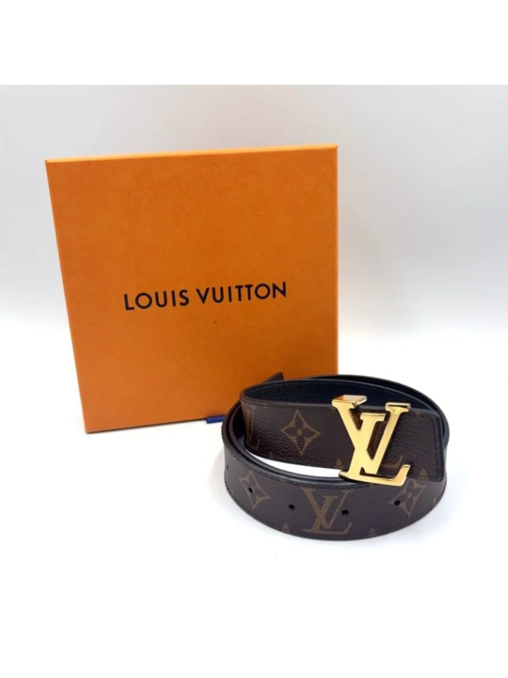 Louis Vuitton Ceinture LV Initial Reversible Leather Brown Black Belt Gold